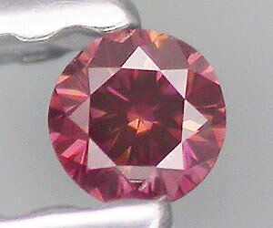 Diamante rosa natural genuino redondo muy raro de 2,1 mm