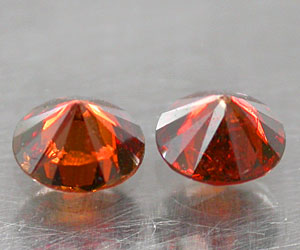 2 piezas de diamantes rojos anaranjados genuinos naturales muy raros - 2