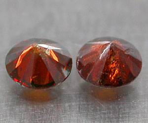 2 piezas de diamantes rojos anaranjados genuinos de 1,7 mm muy raros - 3