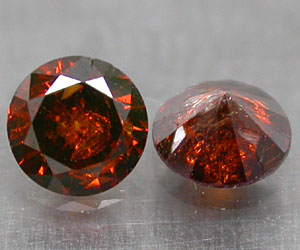 2 piezas de diamantes rojos anaranjados genuinos de 1,7 mm muy raros - 2