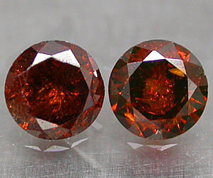 2 piezas de diamantes rojos anaranjados genuinos de 1,7 mm muy raros