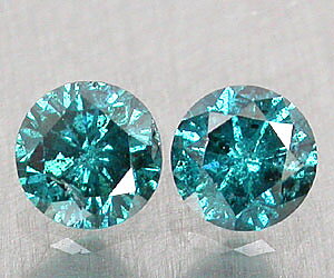 ¡2 inusuales diamantes azules genuinos de 1,7 mm con brillo superior!