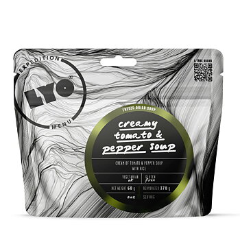 LyoFood | Cremige Tomaten- & Paprikasuppe mit Reis | Gefriergetrocknete Lebensmittel | 60g