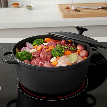 Gjutjärnsgryta Stekgryta 4 liter rund med självösande lock