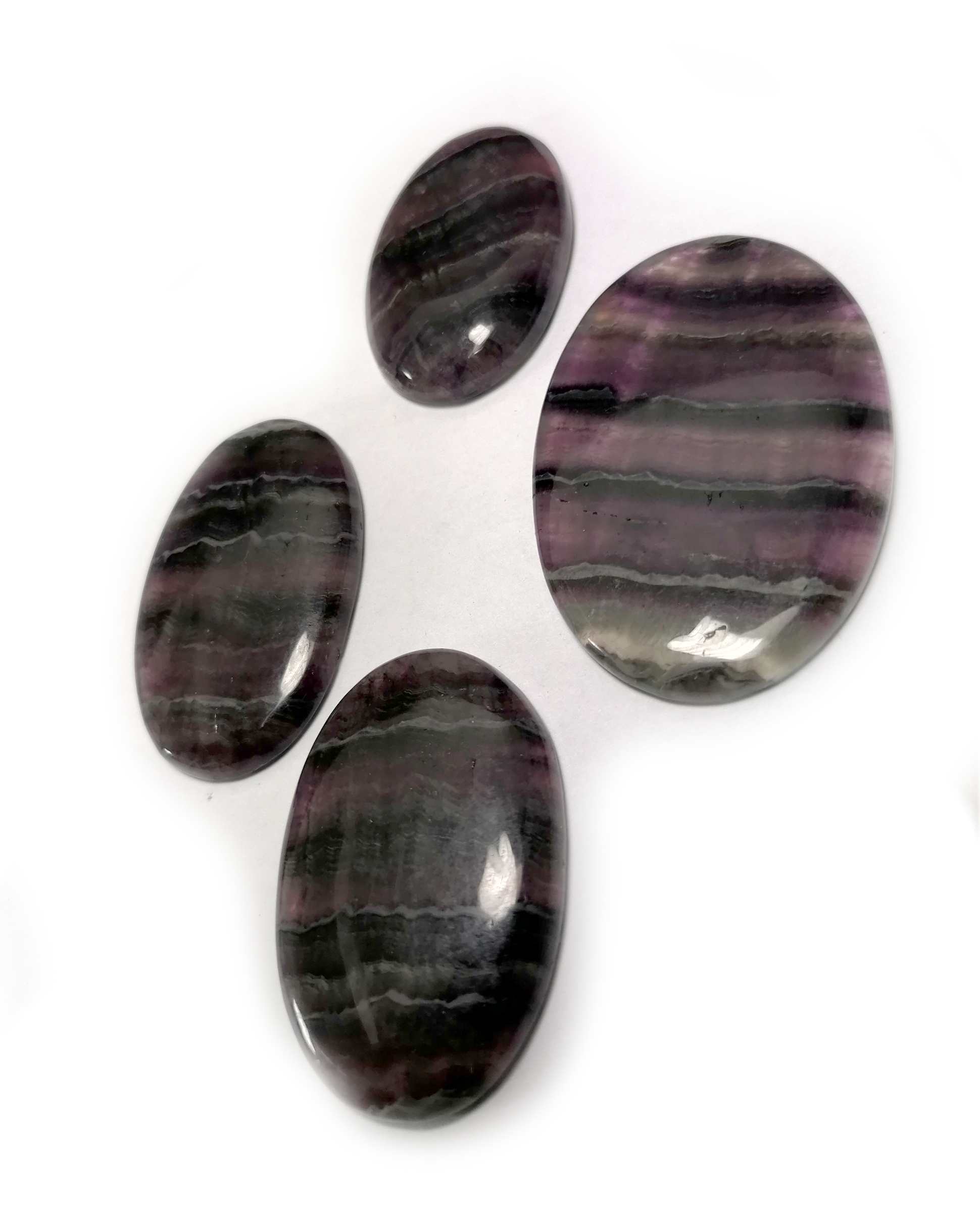 Lila Band fluorit, Oval Cabochon