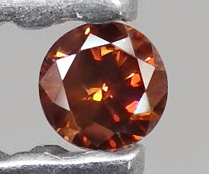 Diamante rojo anaranjado genuino redondo natural muy raro de 1,7 mm