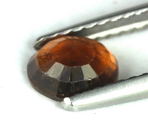 Hermosa piedra preciosa granate hessonita natural redonda de 6,1 mm - 2