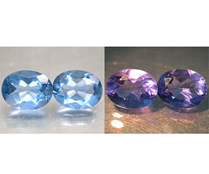 2 piezas de fluorita que cambia de color natural muy rara a juego