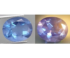Fluorita que cambia de color natural rara perfecta grande de 4,17 ct