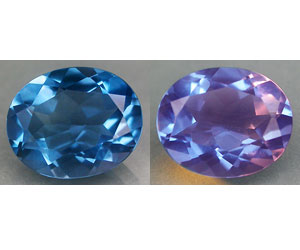 Fluorita que cambia de color natural muy rara de 3,98 ct
