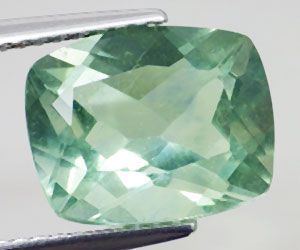 Piedra de fluorita verde natural en forma de cojín de 4,92 ct