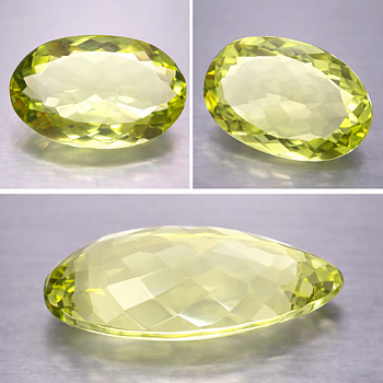 Piedra preciosa de cuarzo limón grande certificada de calidad perfecta de 29,75 ct