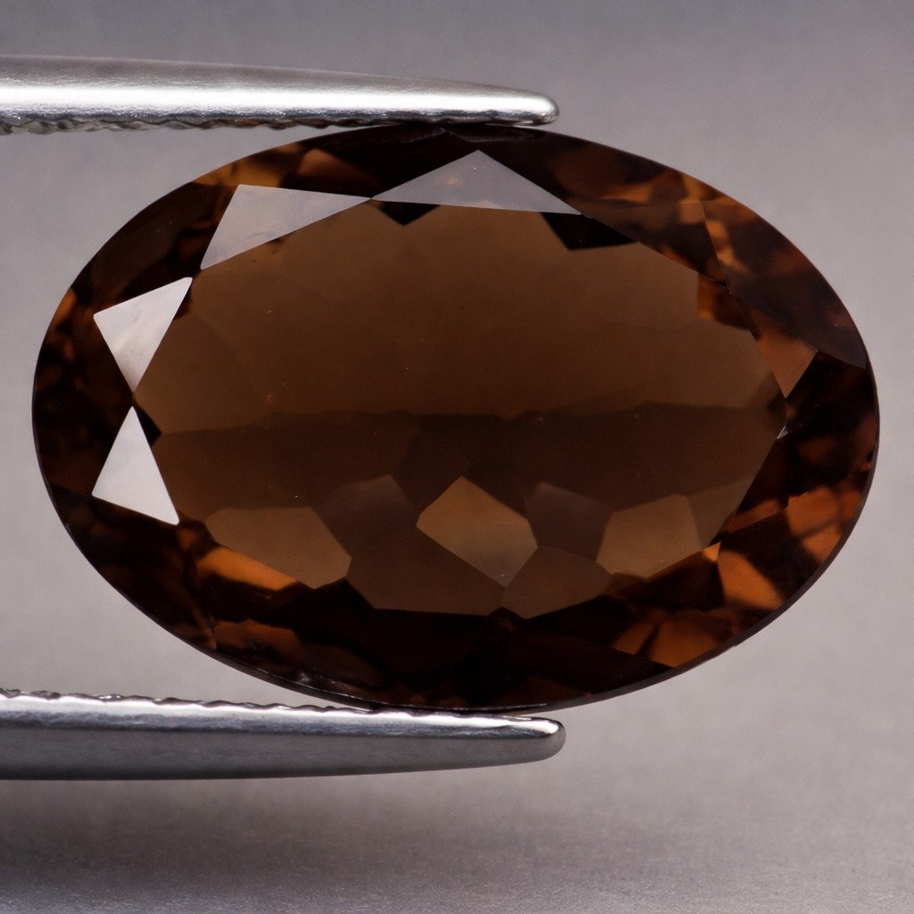 Piedra preciosa de cuarzo ahumado natural perfecta hermosa grande de 10,53 ct - 4