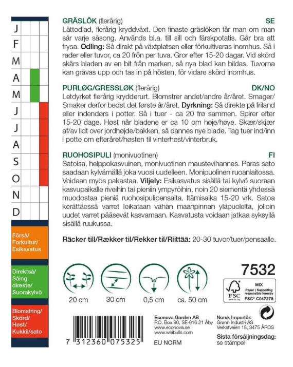 7532 Gräslök (grön) Allium schoenoprasum - 2