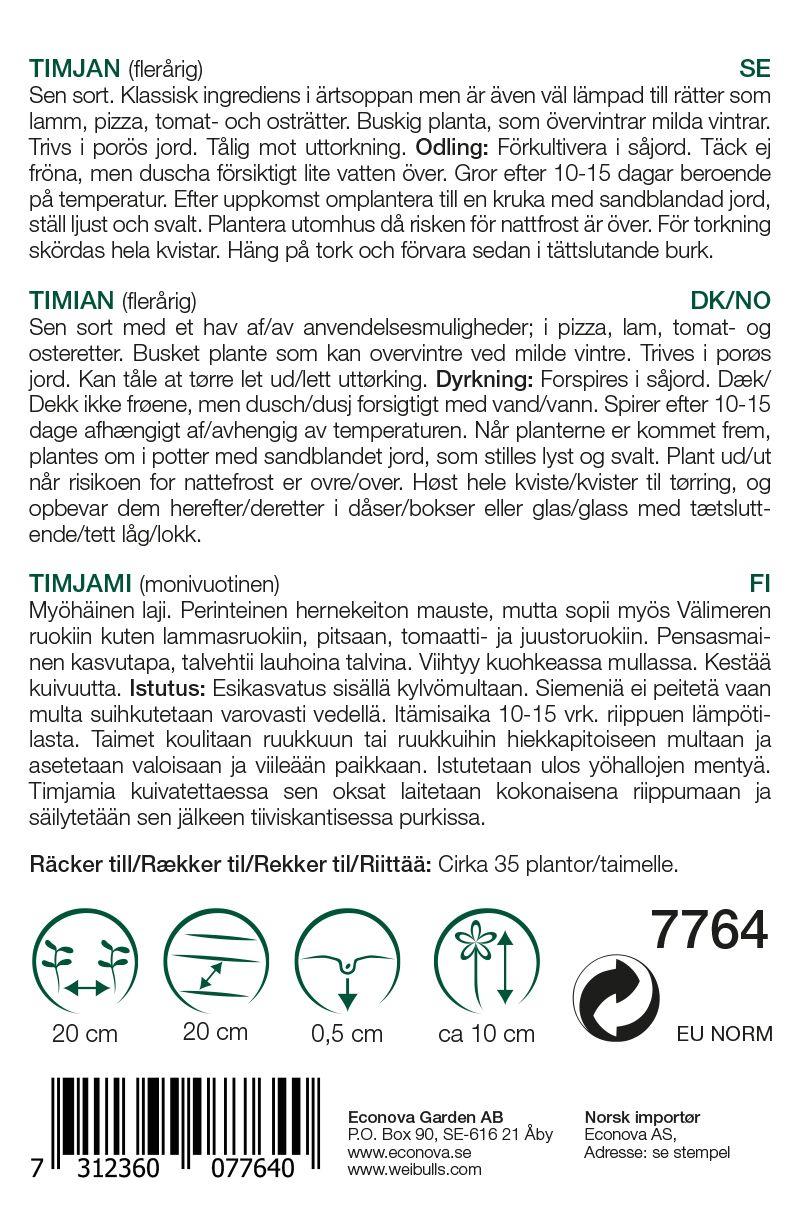 7764 Timjan KRAV/Ekologisk   Thymus vulgaris - 2