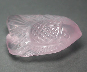 Piedra preciosa de cuarzo rosa grabada a mano grande y deliciosa de 11,94 ct - 2