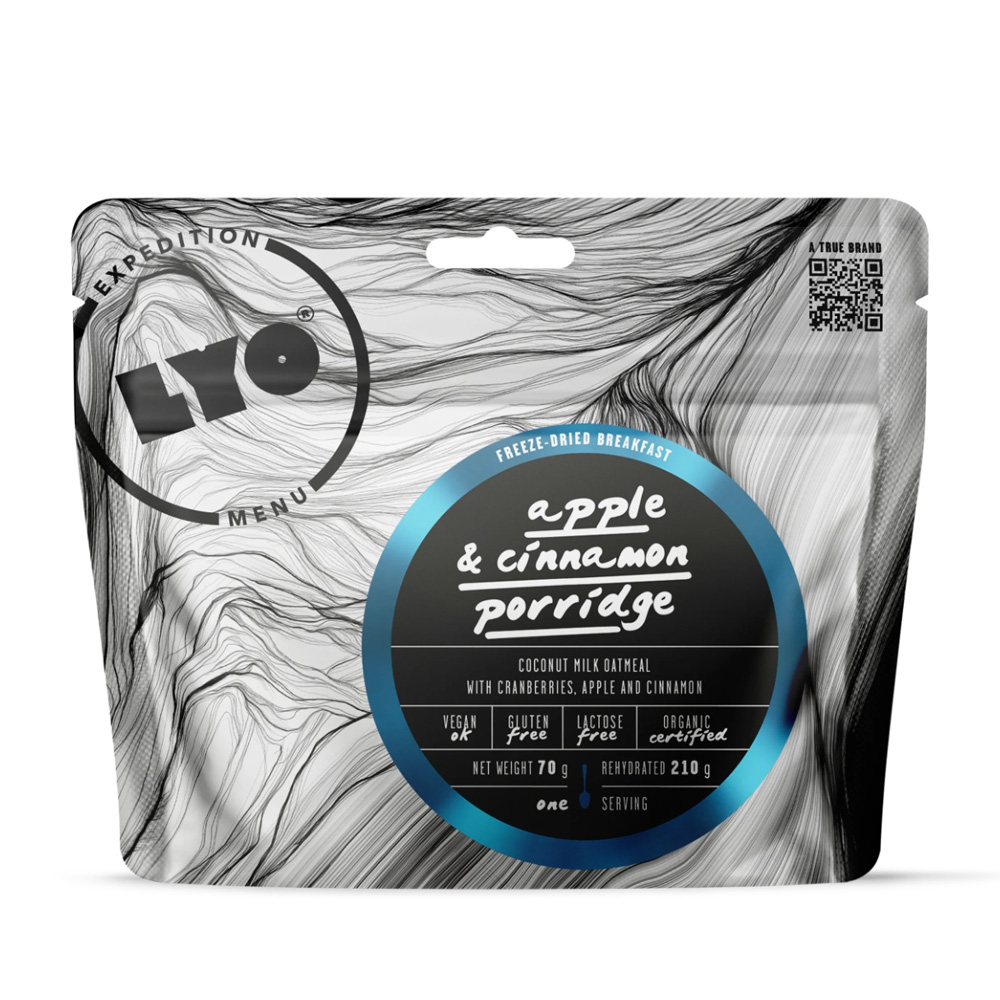 LyoFood | Organic porridge with apple, cranberry, cinnamon & chia | Frystorkad mat | 70g