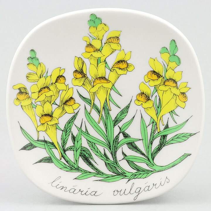 エステリ・トムラ  Botanicaシリーズ  黄色の花  陶板  Wall Plaque  1982年   13 cm
