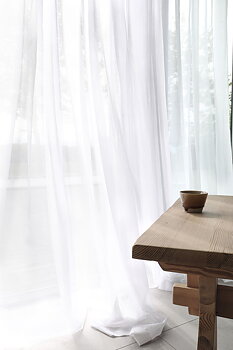 Gardin Mimmi recycled på enkel bredd Vit Höjd 250 cm