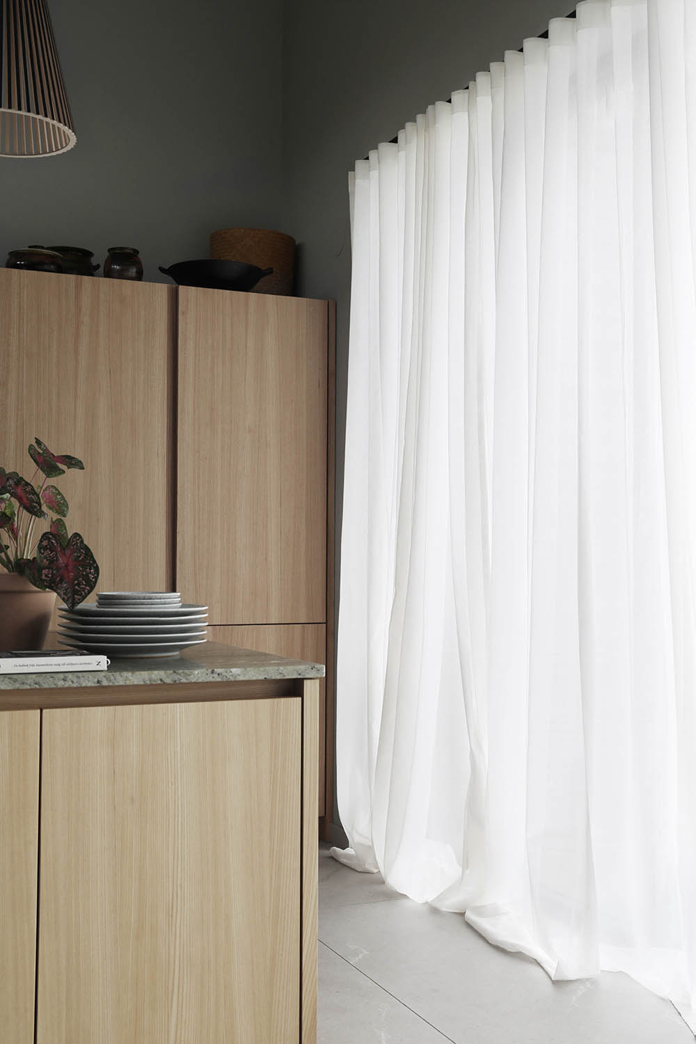 Gardin Vivi recycled på dubbel bredd Vit Höjd 250 cm