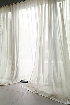 Gardin Vivi recycled på dubbel bredd Kaolinvit Höjd 250 cm