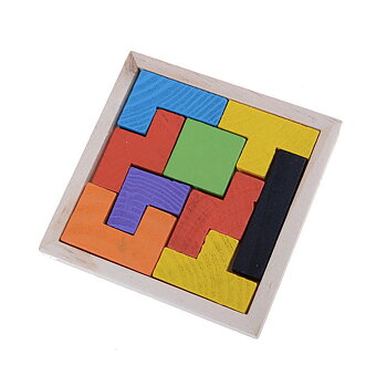 Tetris-pussel i trä