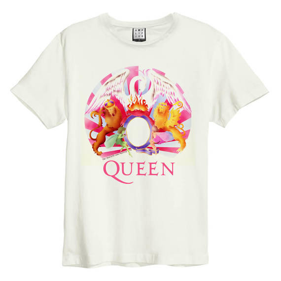 Queen Night At The Opera Crest Amplified Vintage White Beige T-Shirt