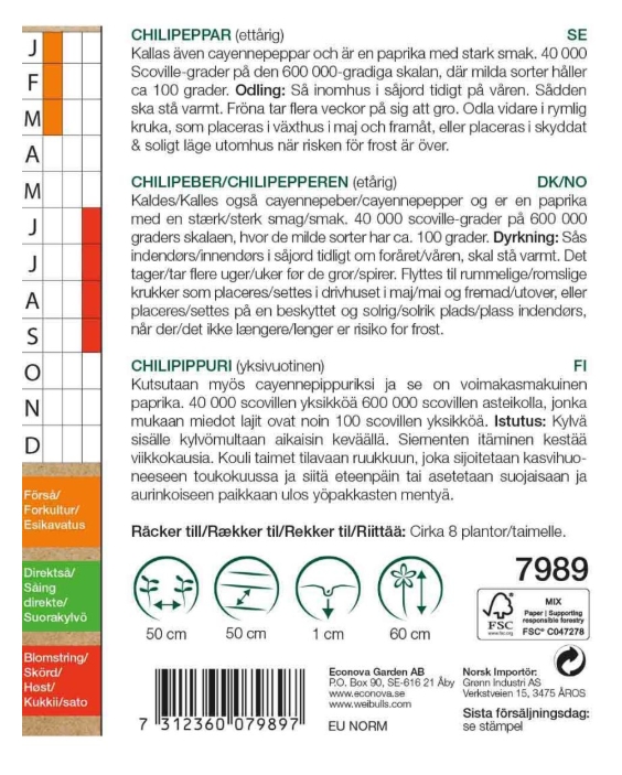 7989 Chili Cayenne Long slim Capsicum annuum - 2
