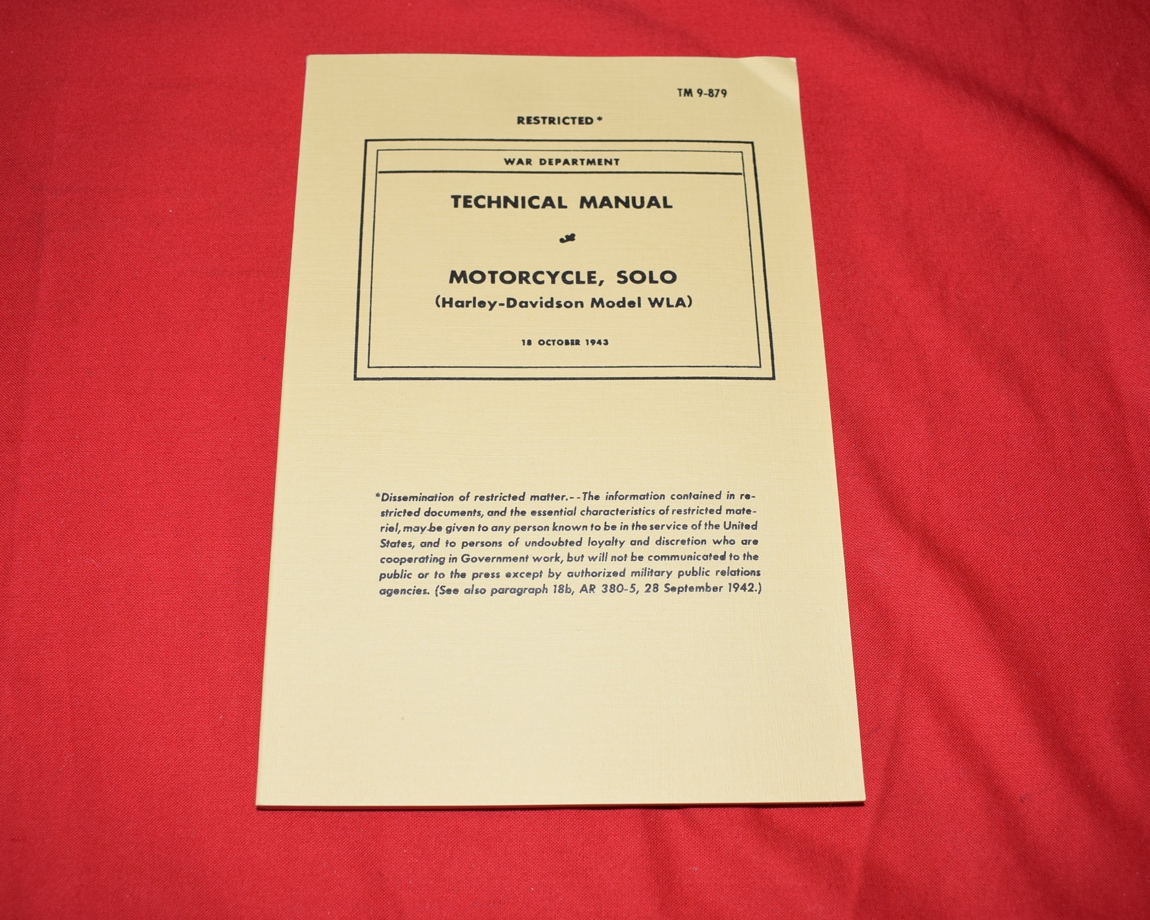 Service Manual WLA TM9-879 Harley WLA 45"