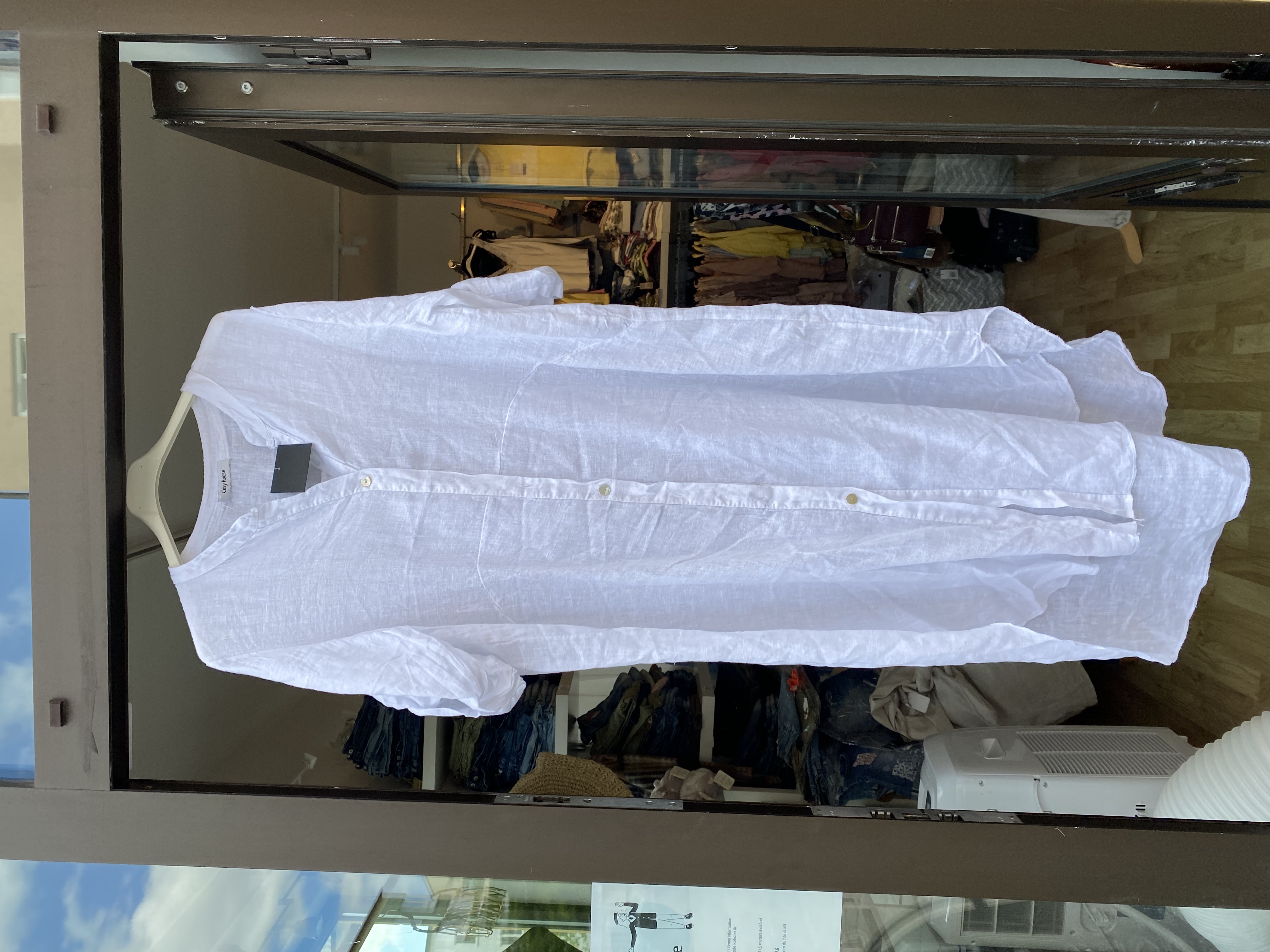Linne Kimono murar/Klänning Vit Cosy House 
