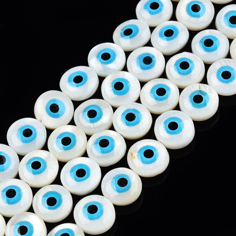 Evil eye snäckskalspärlor 6st - 2