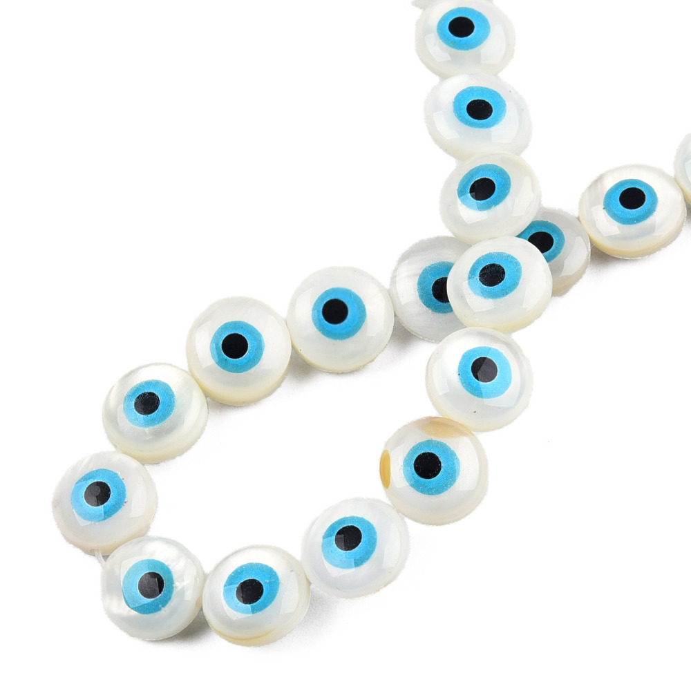 Evil eye snäckskalspärlor 6st