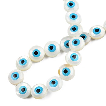 Evil eye snäckskalspärlor 6st