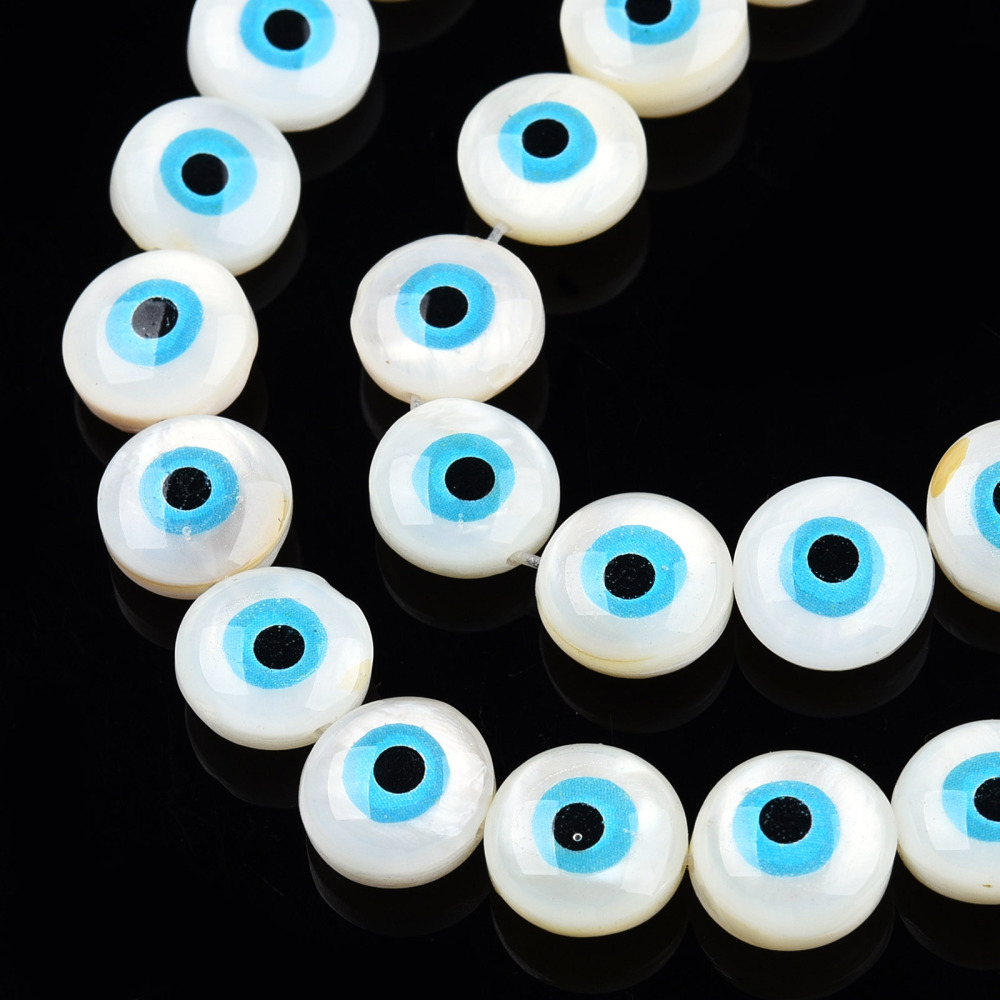 Evil eye snäckskalspärlor 6st - 3