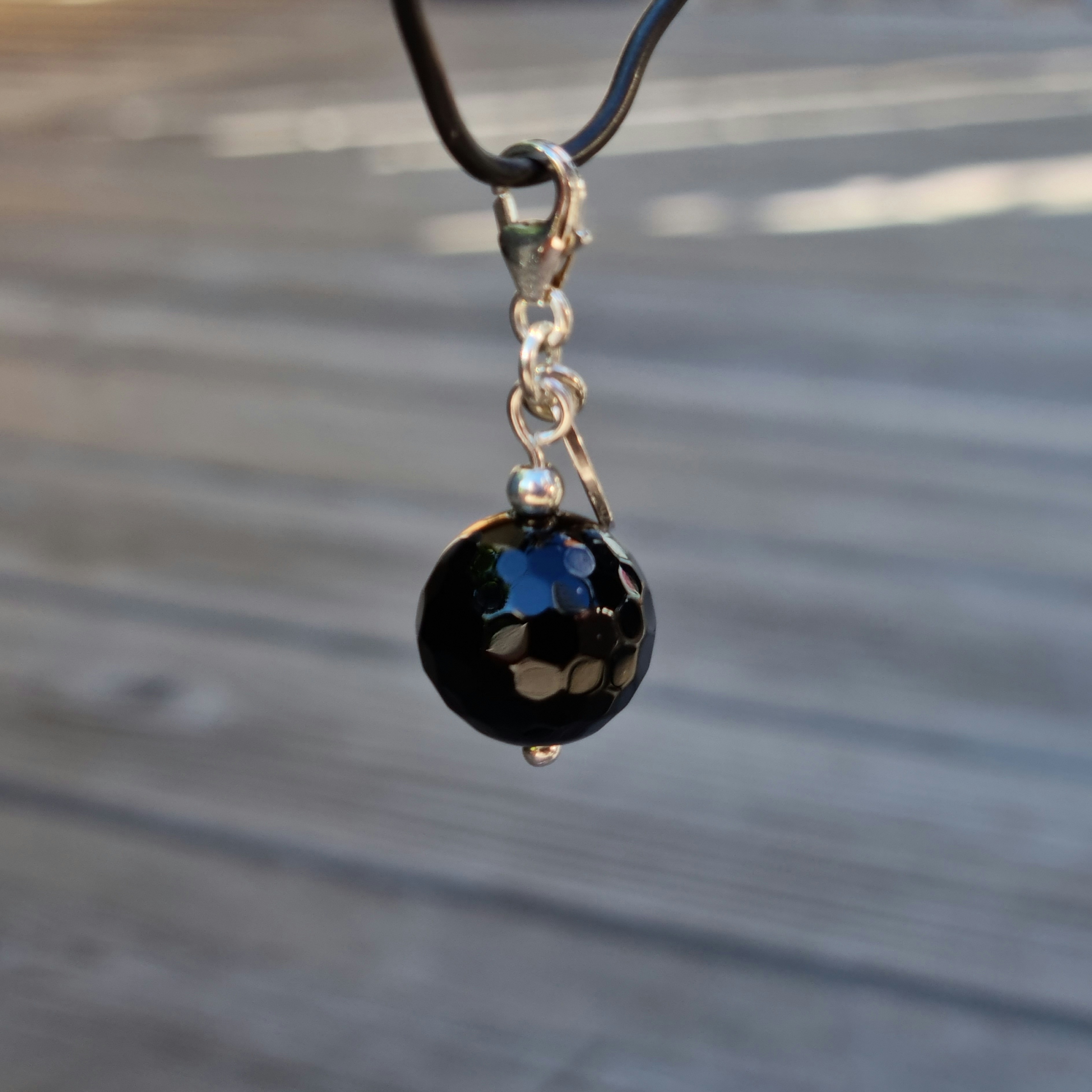 Berlock facetterad onyx - 925 sterling silver