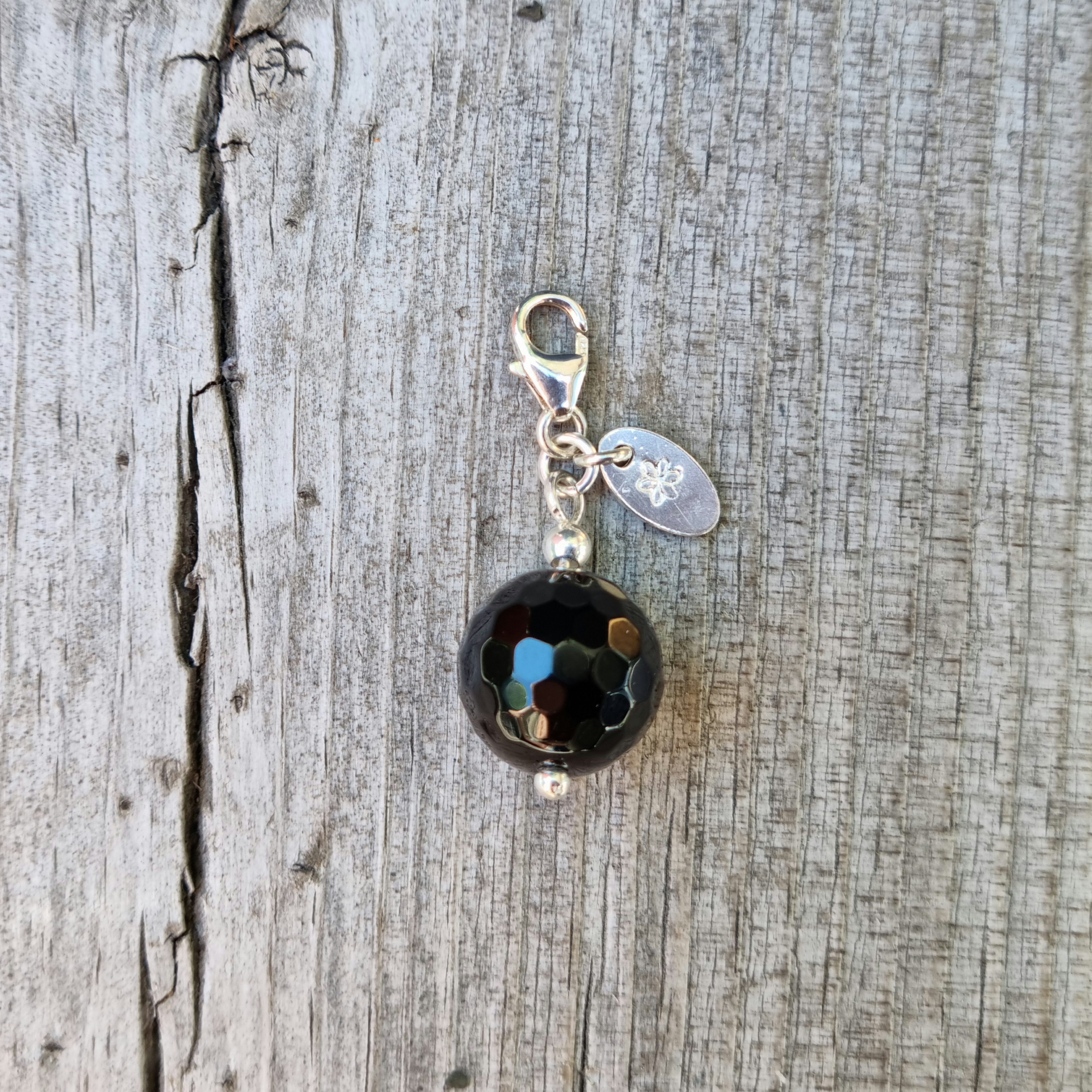 Berlock facetterad onyx - 925 sterling silver