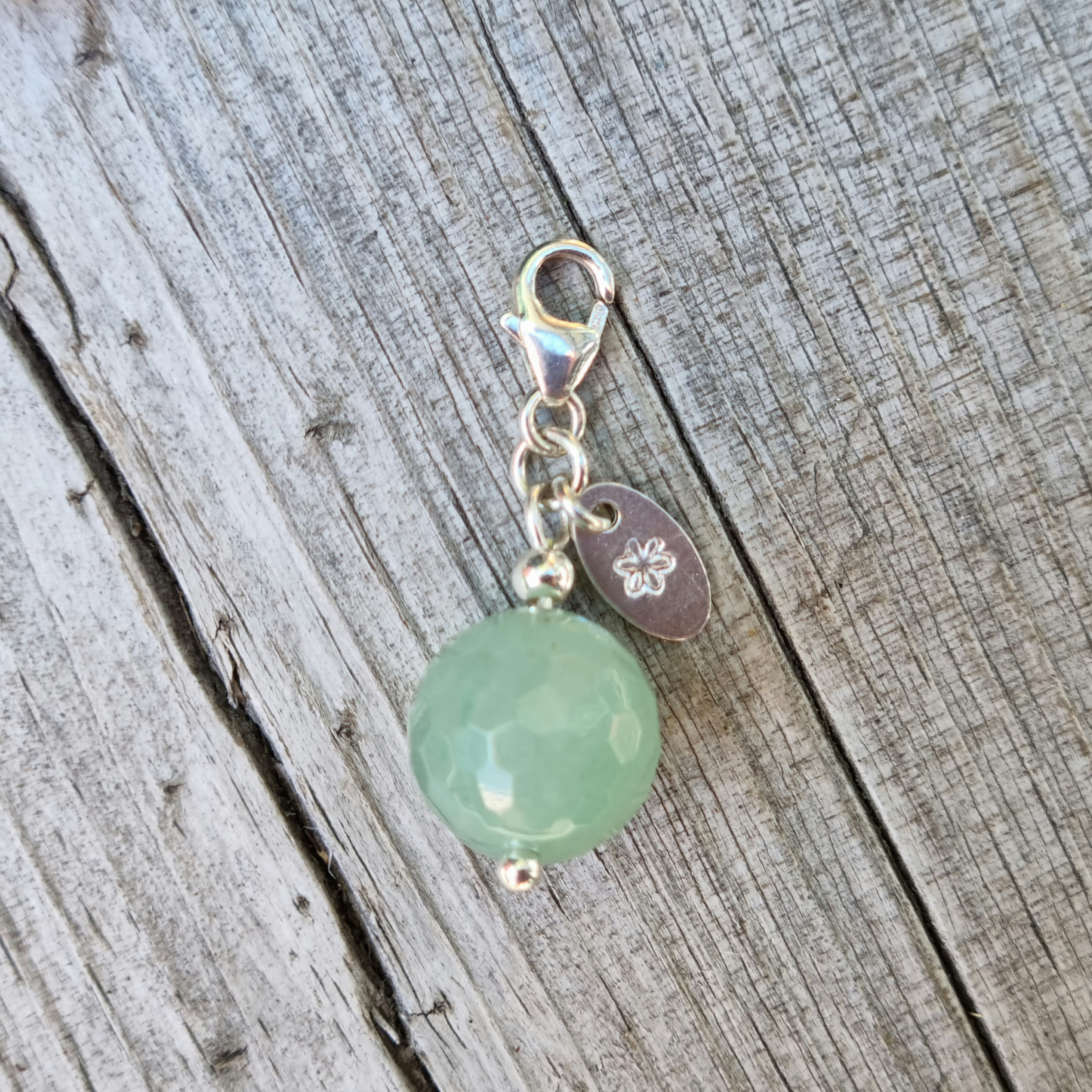 Berlock facetterad aventurin - 925 sterling silver