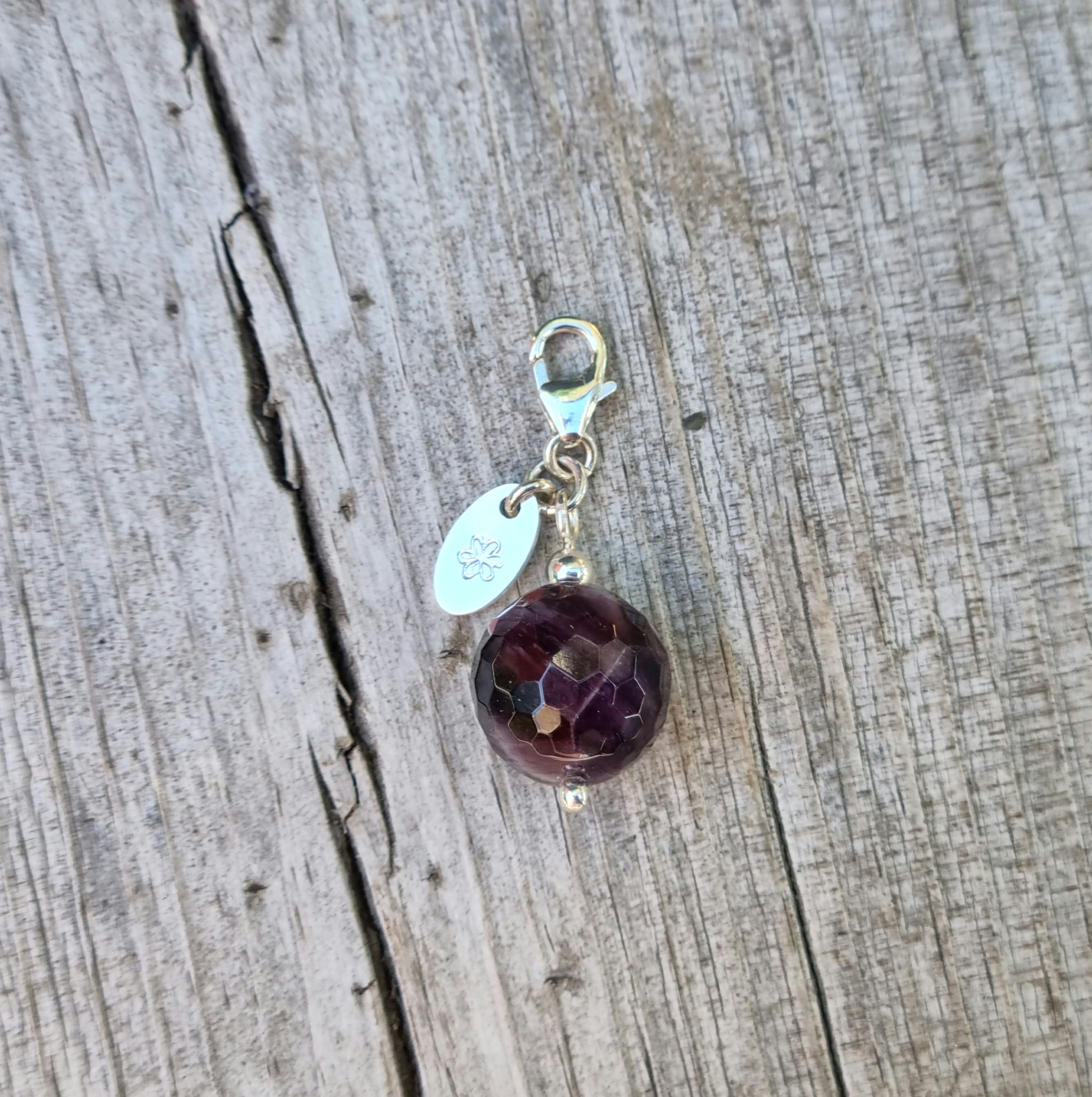 Berlock facetterad ametist - 925 sterling silver