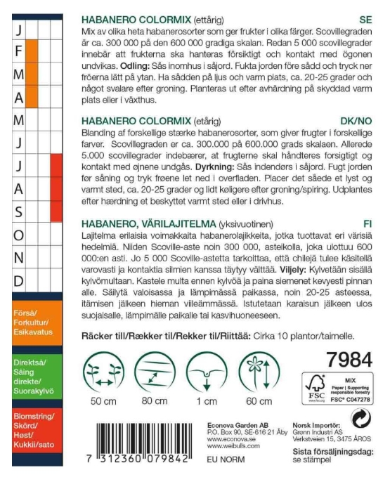 7984 Habanero colormix  Capsicum Chinense - 2