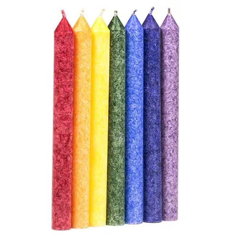 Chakra Duftkerzen Set - 7 Stück 21cm Dinnerkerzen Mit ätherischen Ölen
