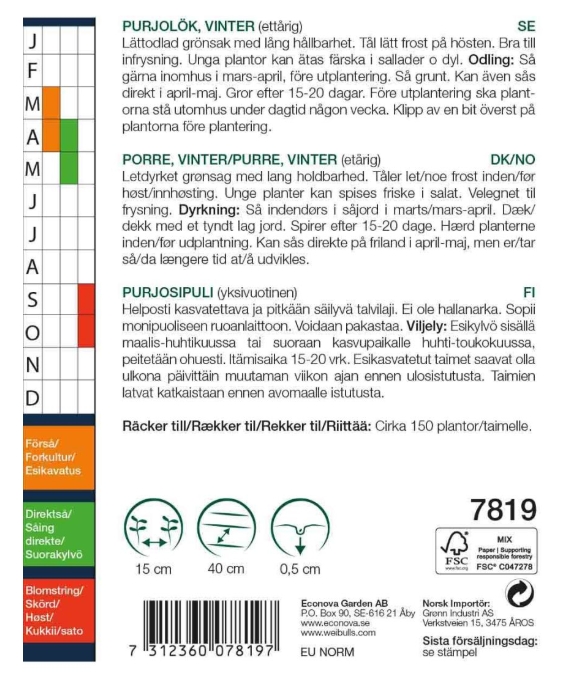 7819 Lök, Purjolök, vinter   Allium porrum - 2