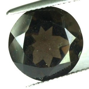 Piedra preciosa redonda de cuarzo ahumado de 6,09 ct de 12,4 mm - 3