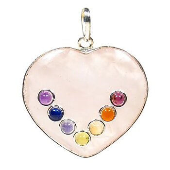 Heartshaped Chakra Pendant Rose Quartz  Ø3Cm