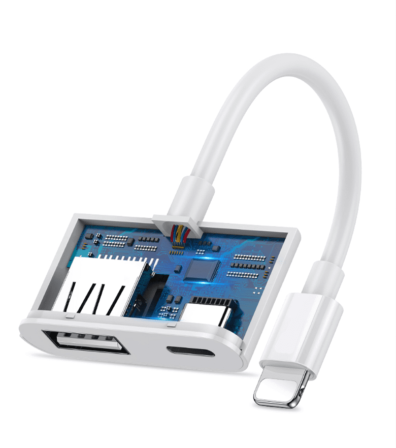 SiGN Lightning & USB Kamera Adapter 5V, 1A - Vit