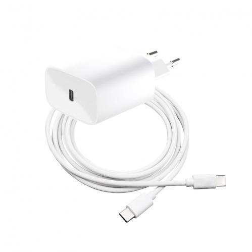SiGN Extrem Snabbladdare med USB-C till USB-C Kabel, SuperCharge, 3A, 1m - Vit - 2