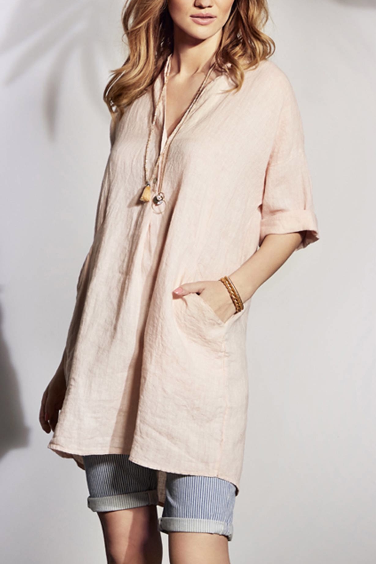 In Front - Lino Tunic Soft Rose