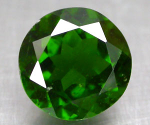 2,35 ct, lujosa, grande, 8,1 mm, redonda, rara, cromo diópsido ruso