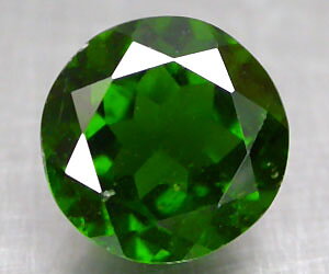 2,35 ct, lujosa, grande, 8,1 mm, redonda, rara, cromo diópsido ruso