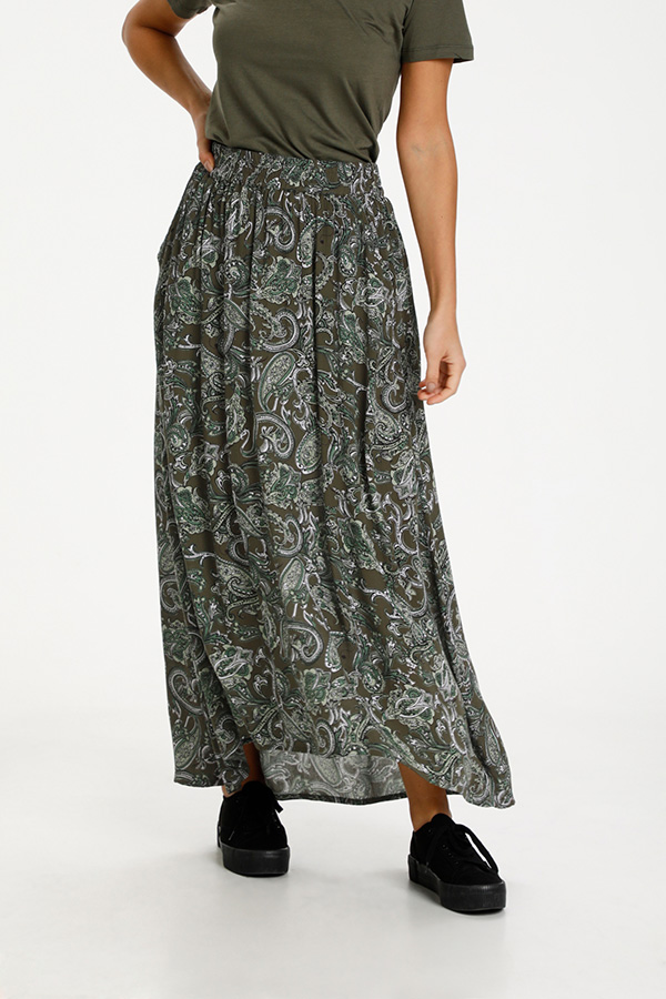Kaffe - Evity Amber Skirt Green Paisley Print