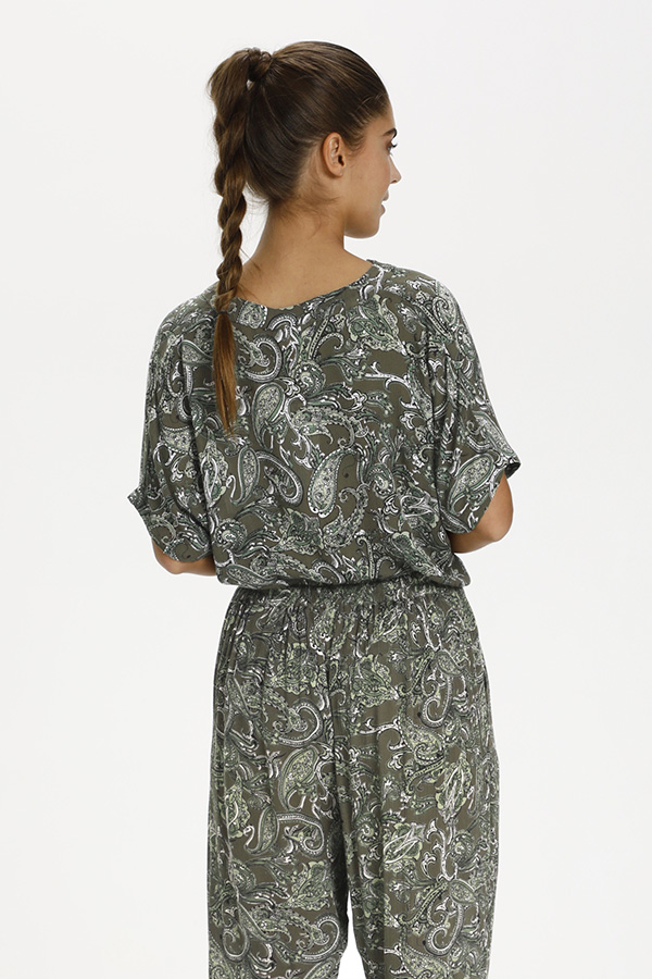 Kaffe - Evity Amber Blouse Green Paisley Print - 5